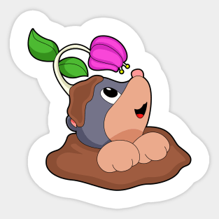 Mole Earth Flower Sticker